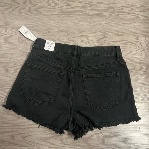 PacSun Black Jean Shorts Distressed High-Waisted - Picture 2 of 2